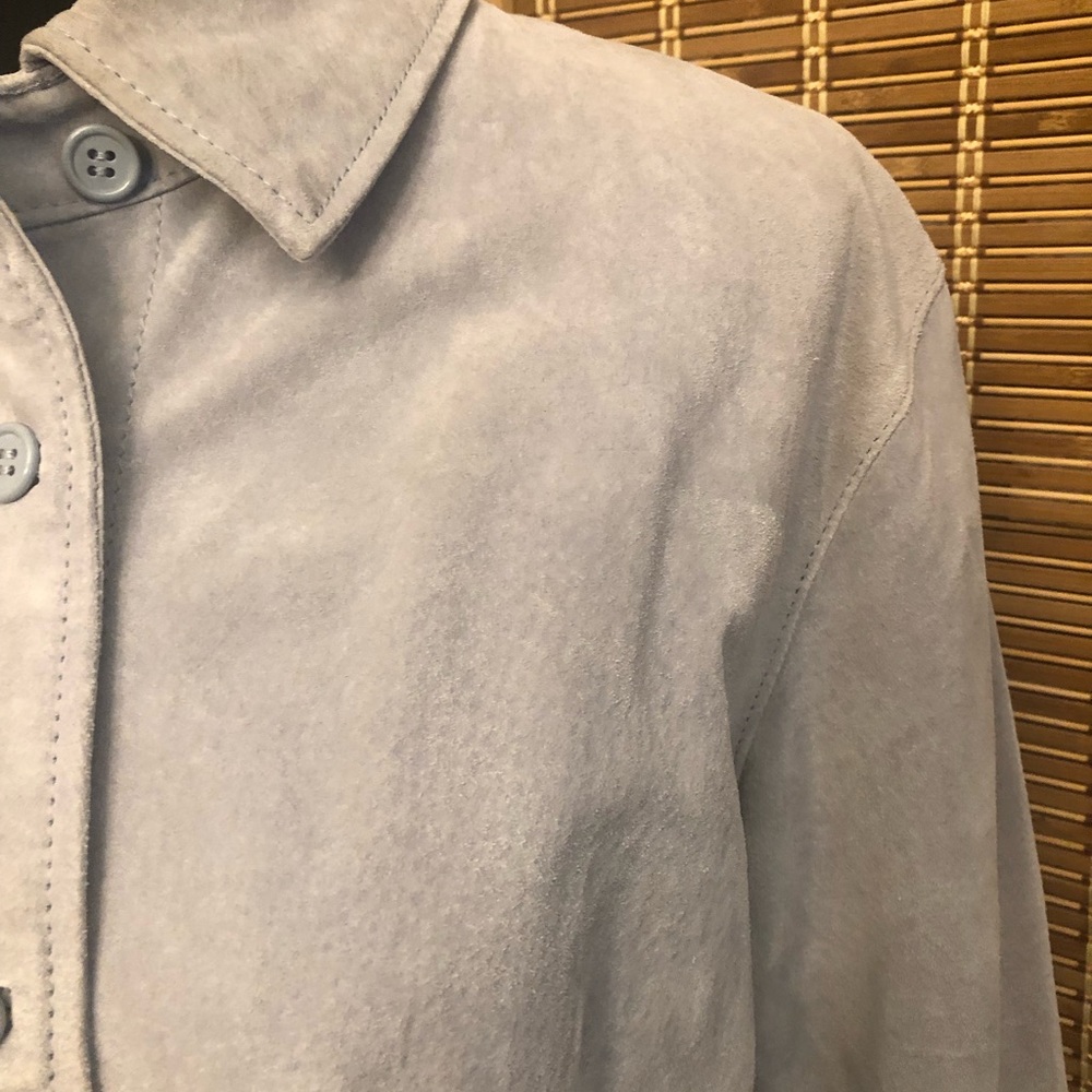 Ladies' light blue suede jacket size M by TravelSmith - Picture 3 of 15